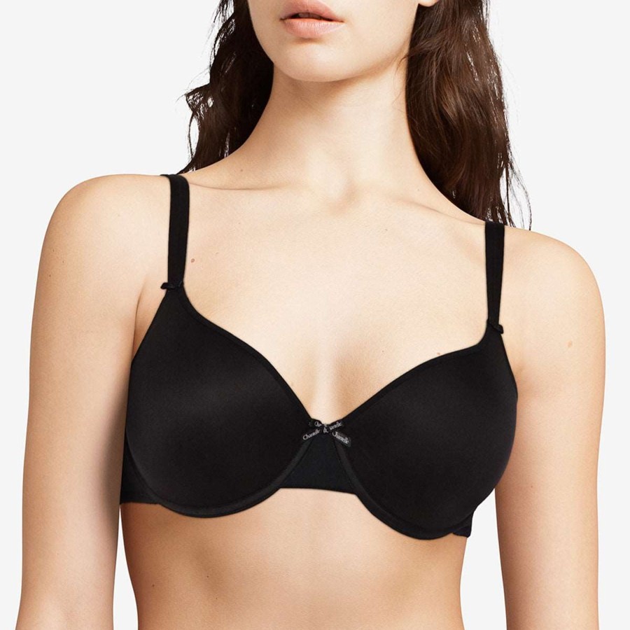 Women Chantelle Padded Bras | Chantelle Basic Invisible Bra Black