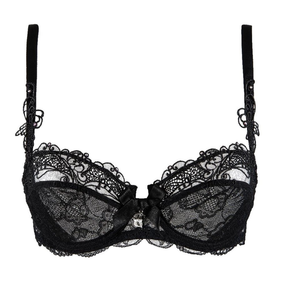 Women Lise Charmel Demi Cup Bras | Lise Charmel Soir De Venise Demi (Horizontal Seam) Bra Black